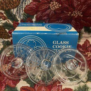 Set of 3 Vintage Williams and Sonoma Glass Cookie Stamps